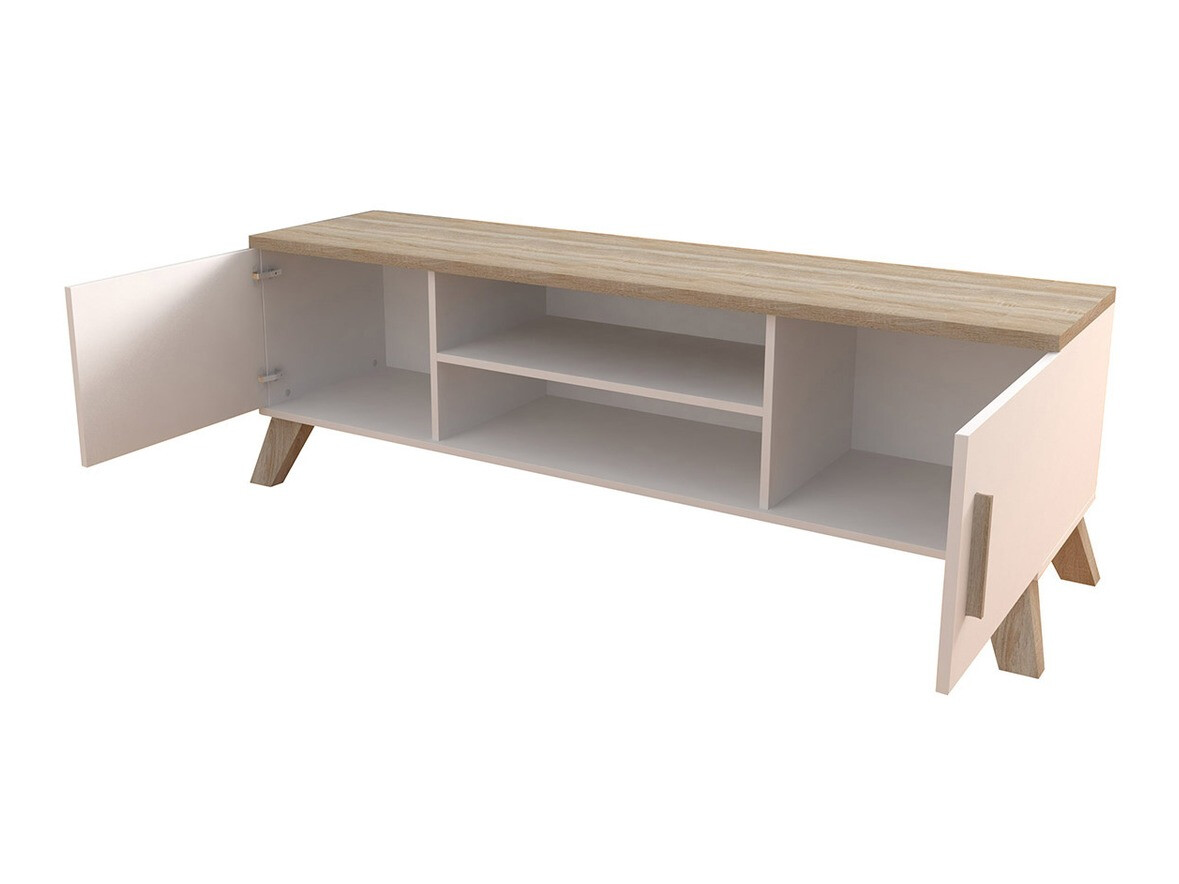 Σετ επίπλων σαλονιού Larfloi 113 (Δρυς wotan + Μαύρο)