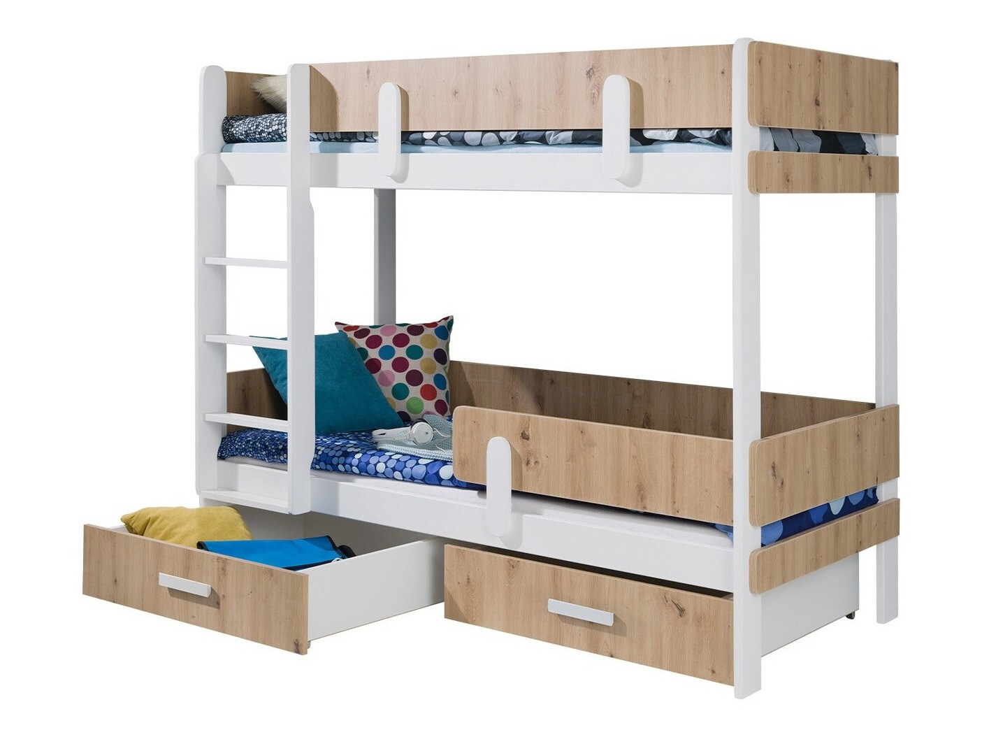 Bunk bed Henderson 144 (White + Artisan oak)
