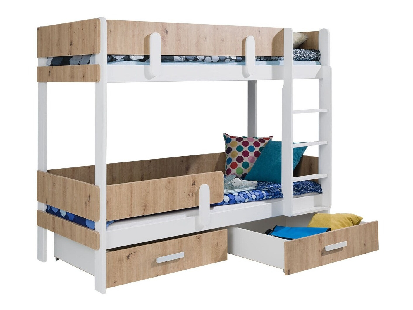 Bunk bed Henderson 144 (White + Artisan oak)