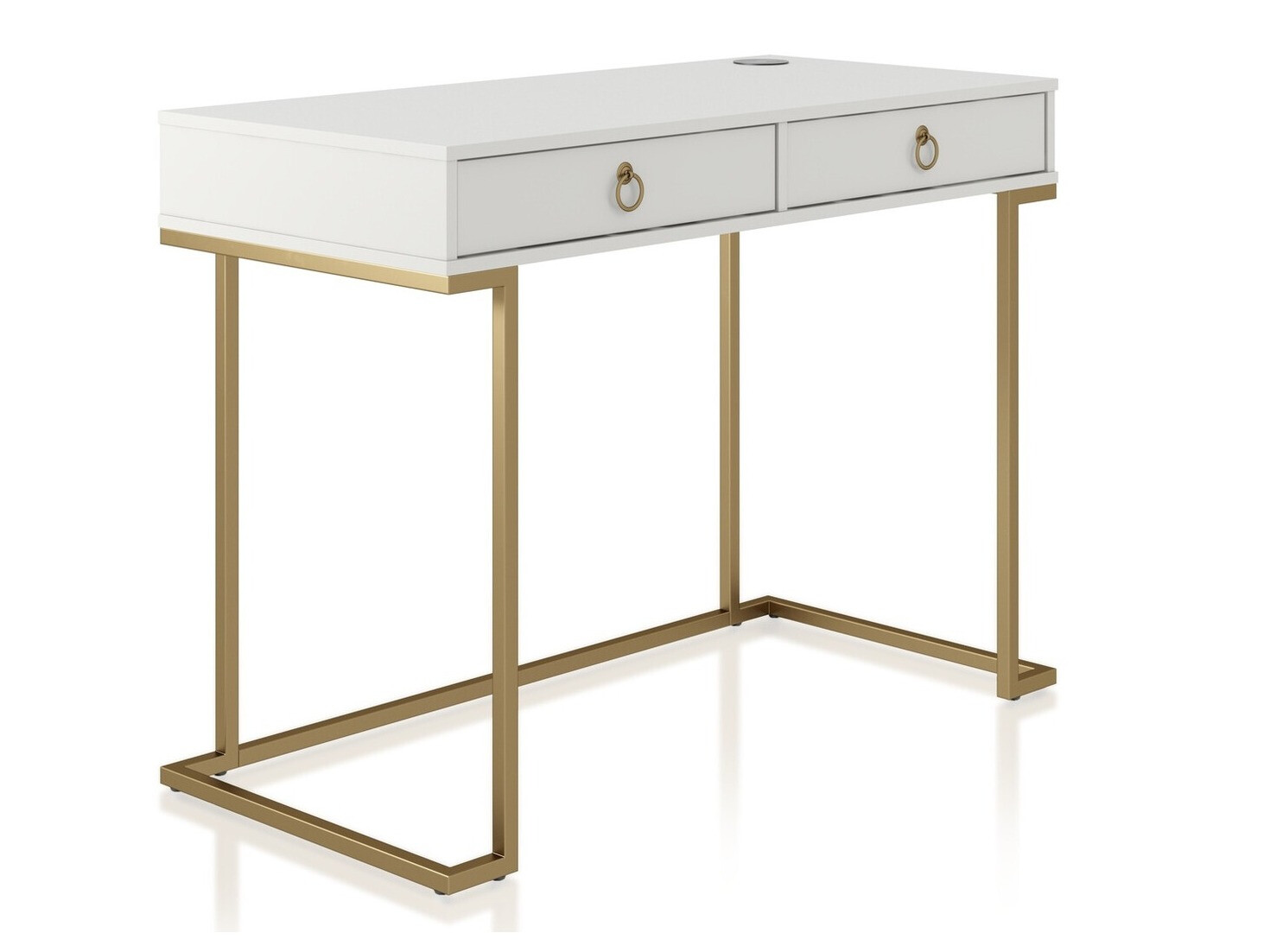 Γραφείο CosmoLiving by Cosmopolitan Fersale 100 (Άσπρο + Χρυσό)