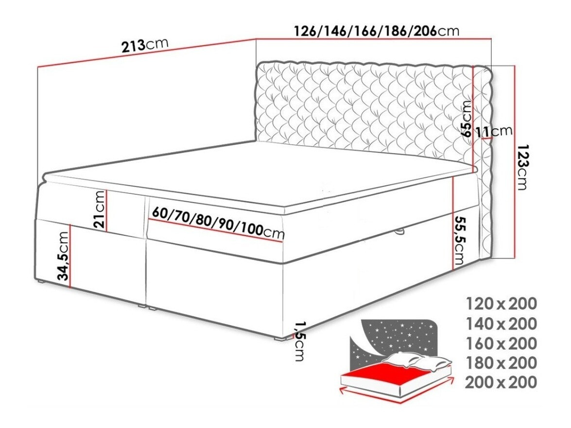 Continental bed Lac (Magic Velvet 2217)