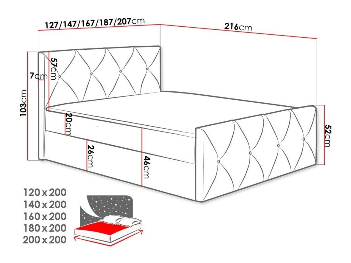 Κρεβάτι continental Litus I (Mono 242)