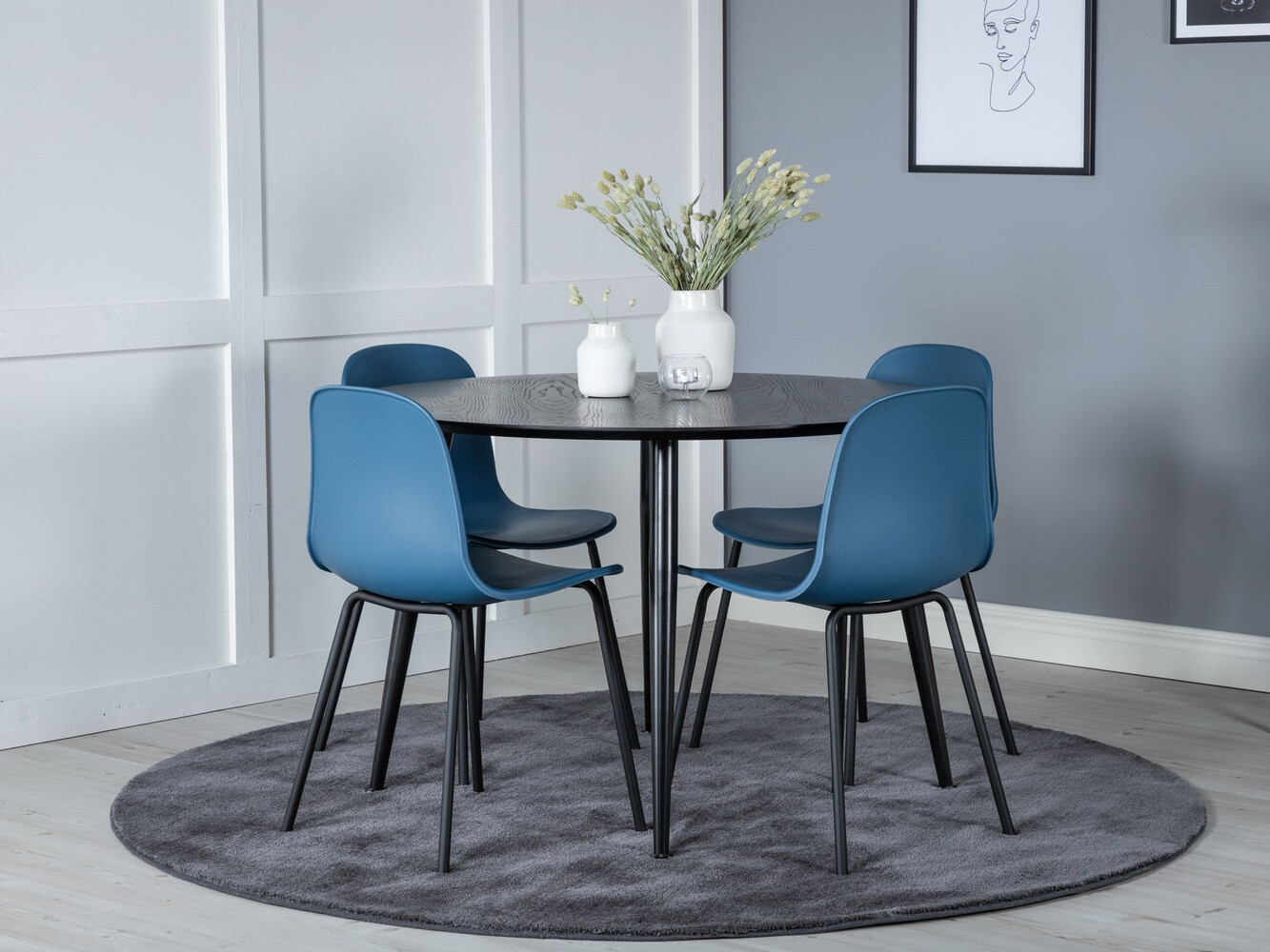 Dining set Dallas 1622 (Blue + Black)