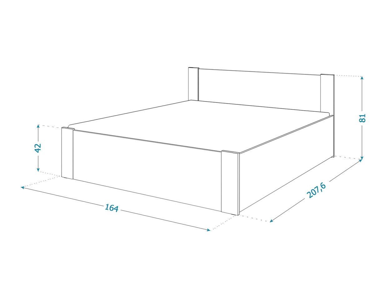 Bed Aurora 155 (White + Pine)