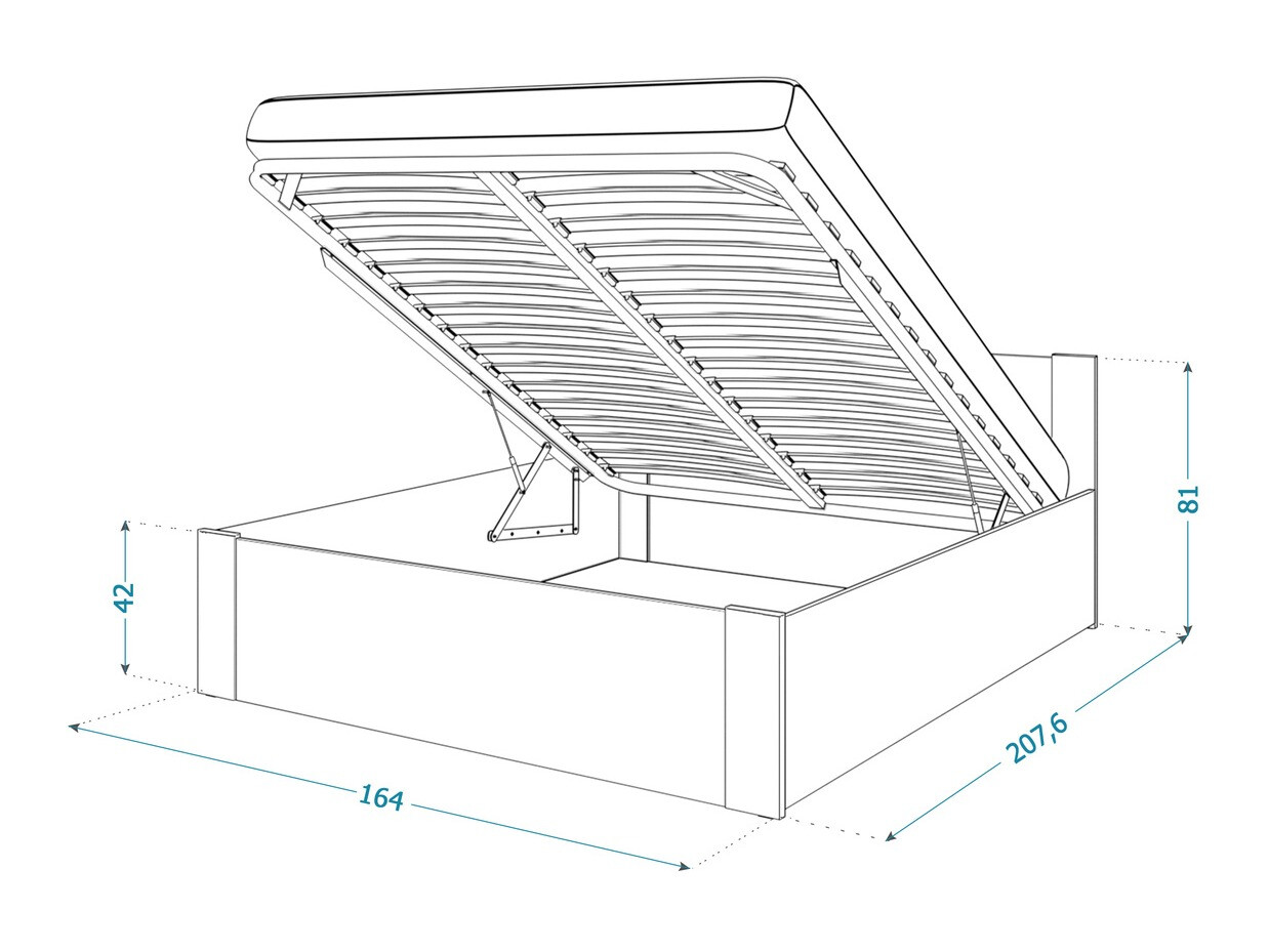 Bed Aurora 155 (White + Pine)