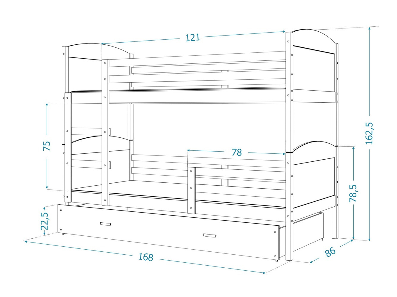 Bunk bed Aurora 101 (Pine)