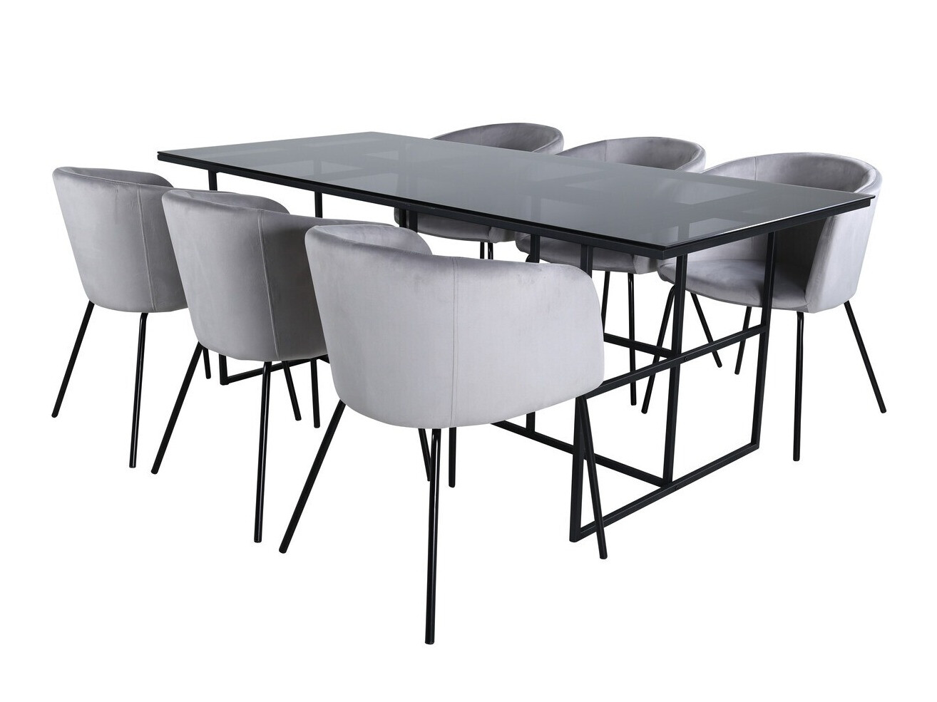 Dining set Dallas 2639 (Light grey + Black)