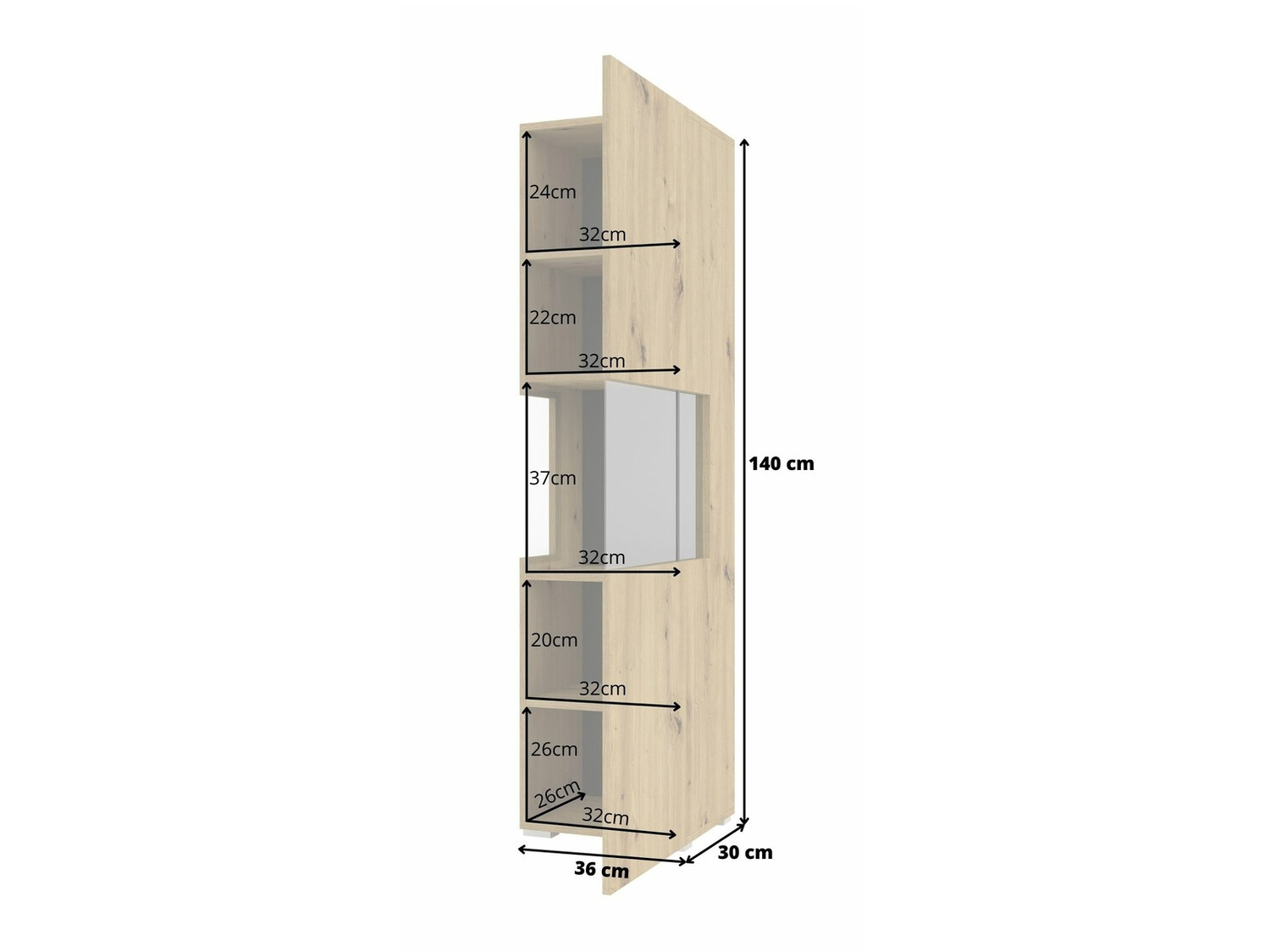 Bookcase Revmiru 100 (White + Wotan Oak)