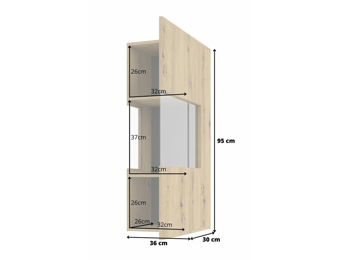 Wall cabinet Revmiru 101 (White + Wotan Oak)