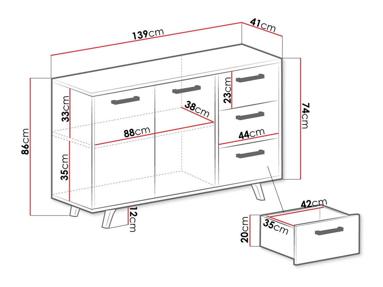 Συρταριέρα Delbalo 103 (Μπλε + Χρυσό)