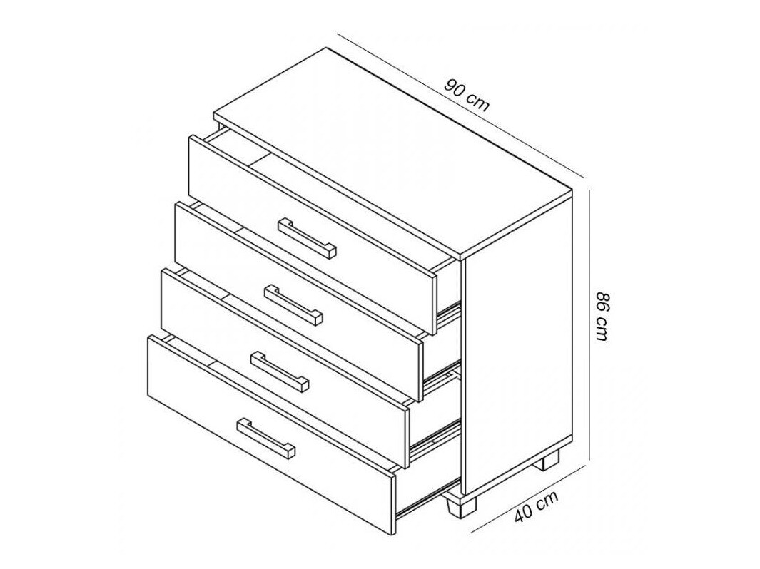 Chest of drawers Cirevau 136 (Wenge)