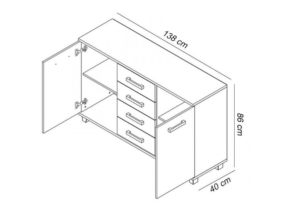 Chest of drawers Cirevau 137 (Wenge)