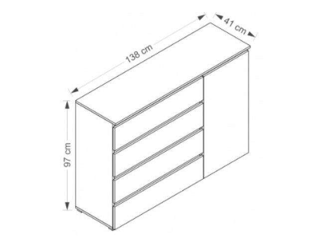 Συρταριέρα Cirdora 104 (Sonoma οξιά)