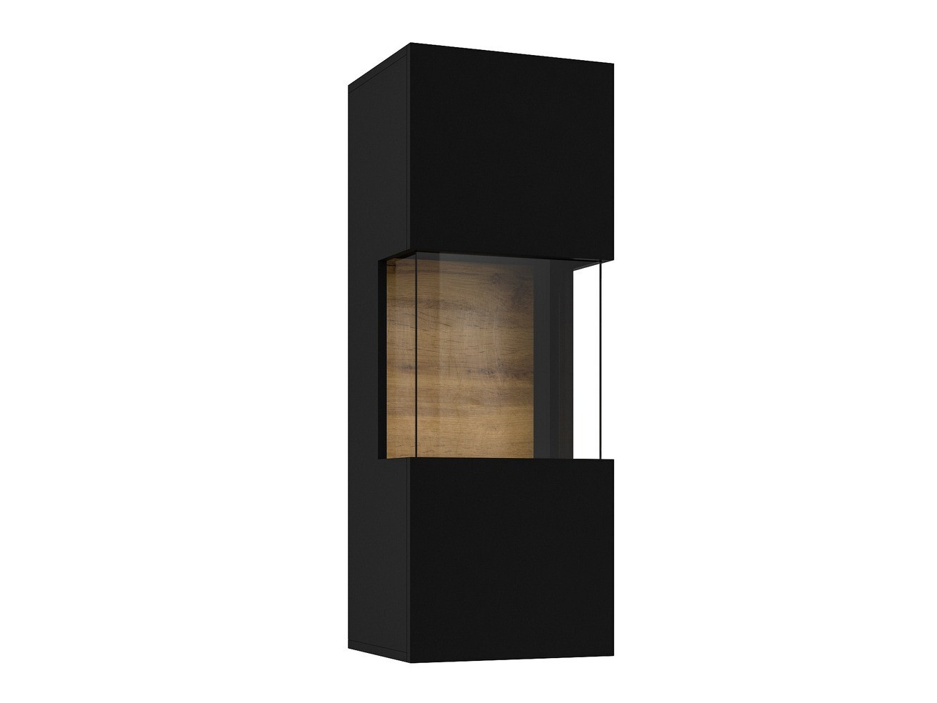 Wall cabinet Revmiru 101 (Black + Wotan Oak)