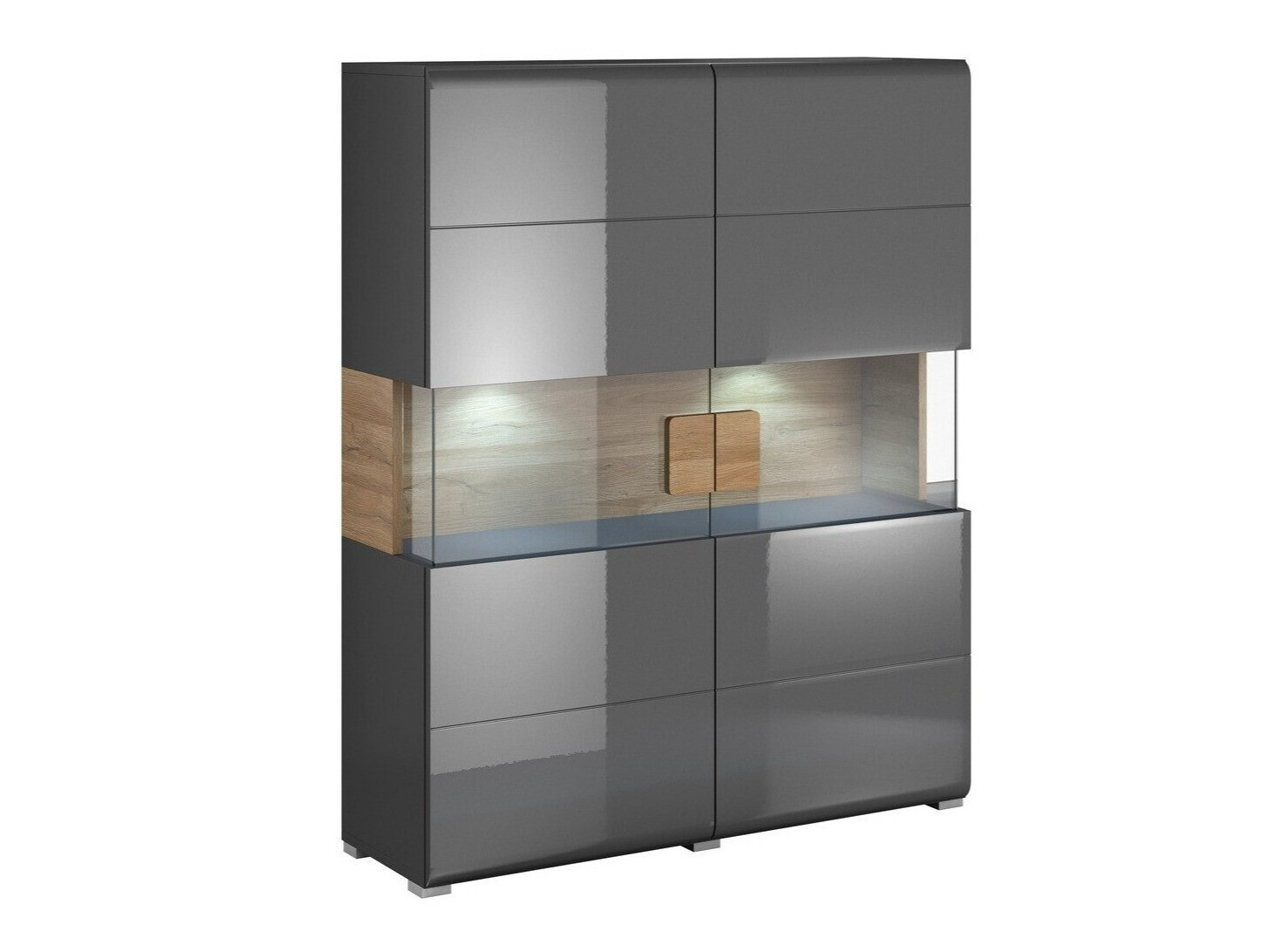 Βιβλιοθήκη Torsone 107 (Ανθρακί + Gloss ανθρακί + Grandson δρυς)