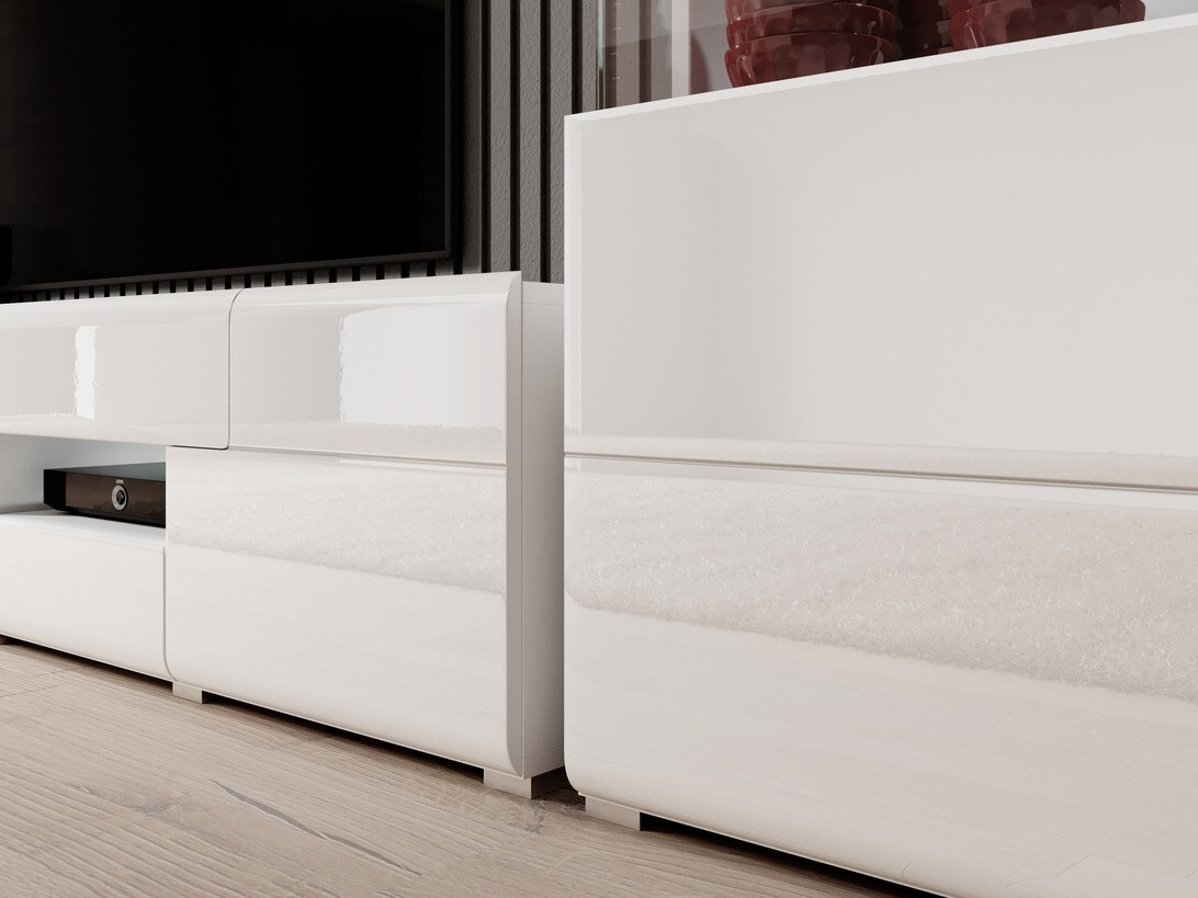 Συρταριέρα Torsone 108 (Άσπρο + Γυαλιστερό λευκό)