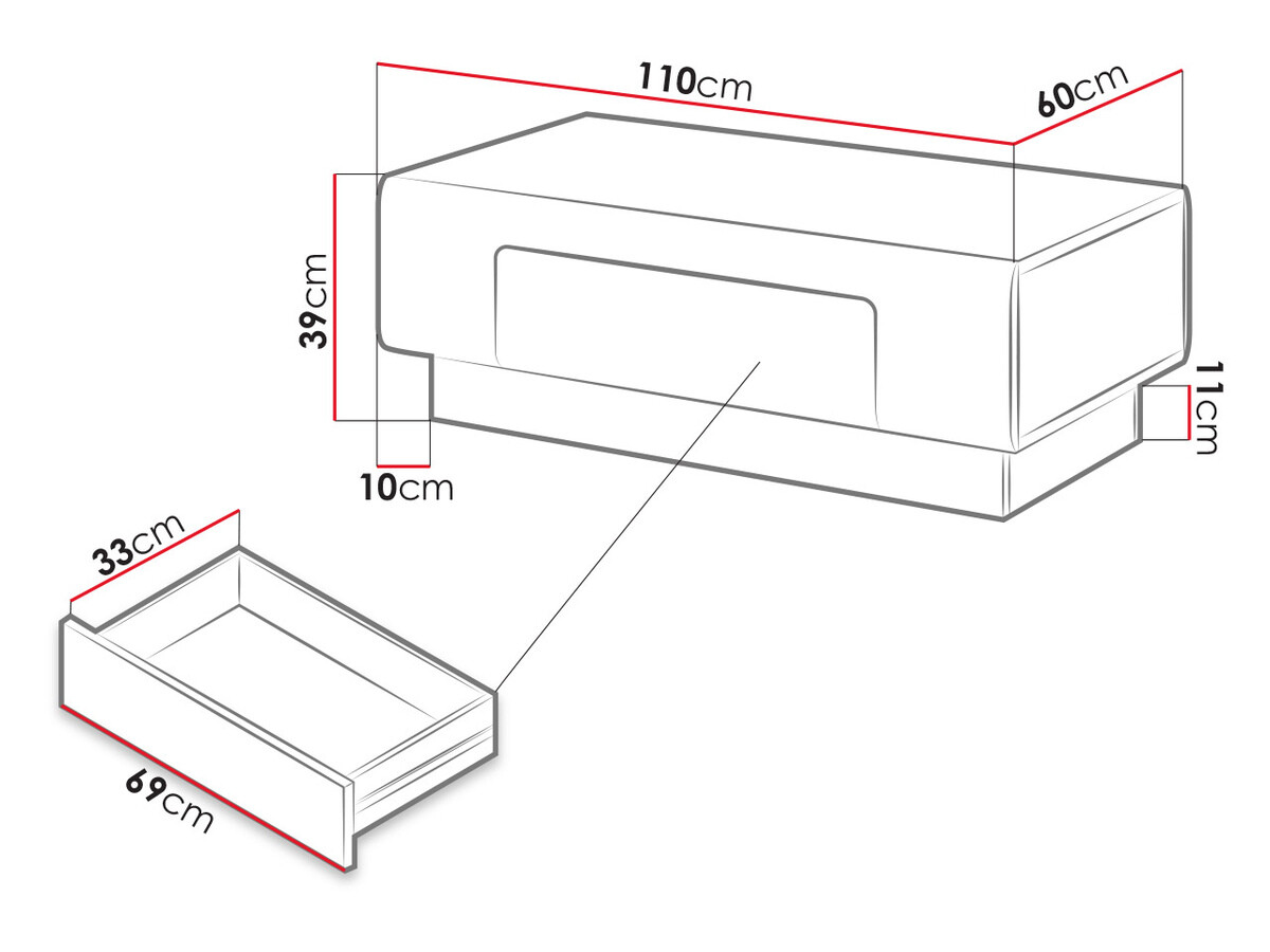Τραπεζάκι σαλονιού Torsone 111 (Άσπρο + Γυαλιστερό λευκό)