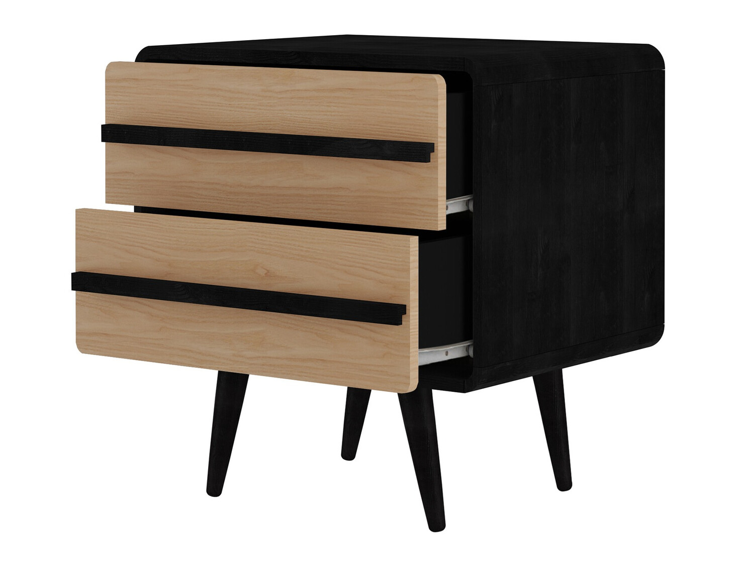 Bedside table Denton 567 (Black + Oak)