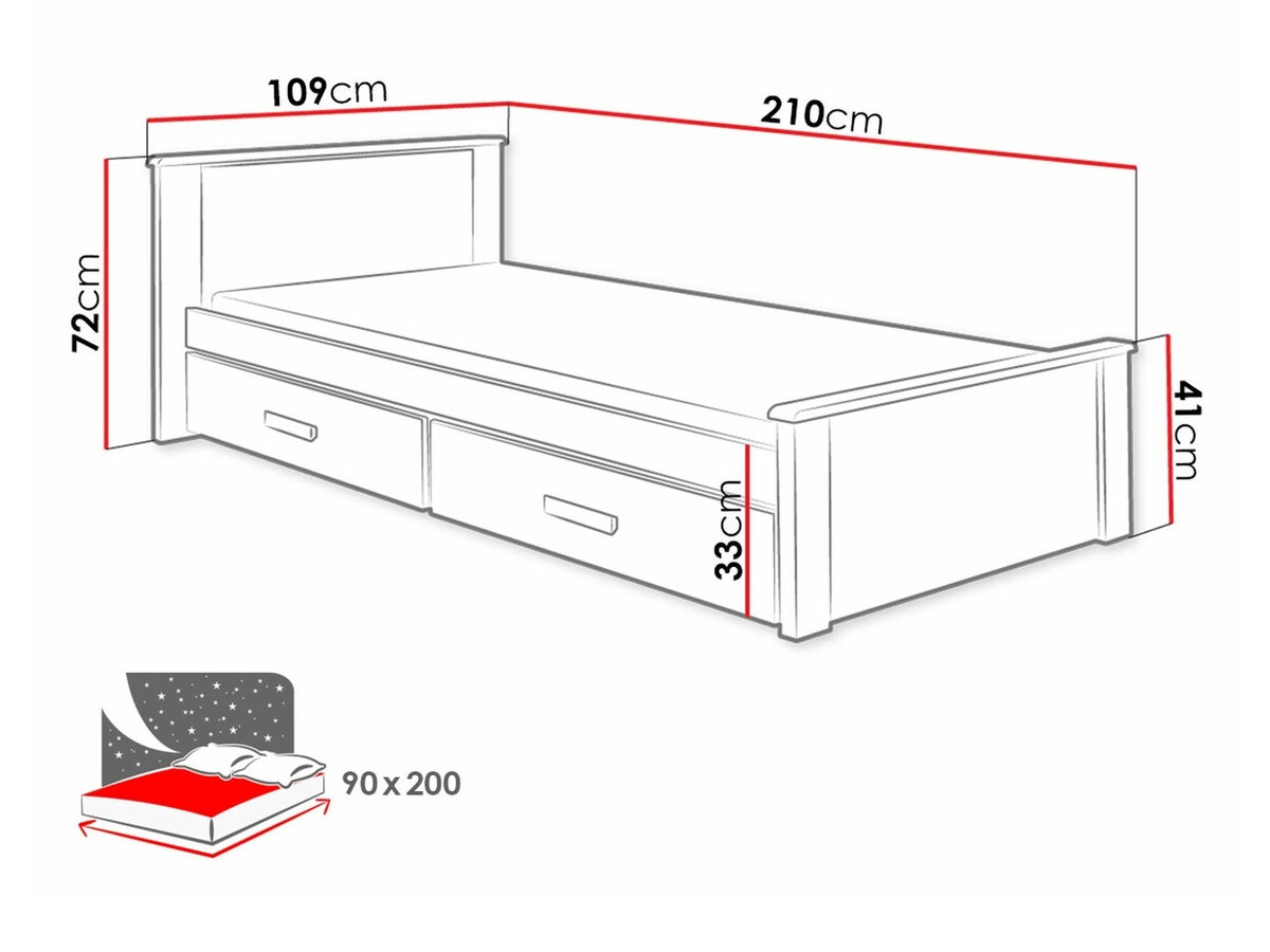 Κρεβάτι Henderson 116 (Άσπρο + Sonoma οξιά)