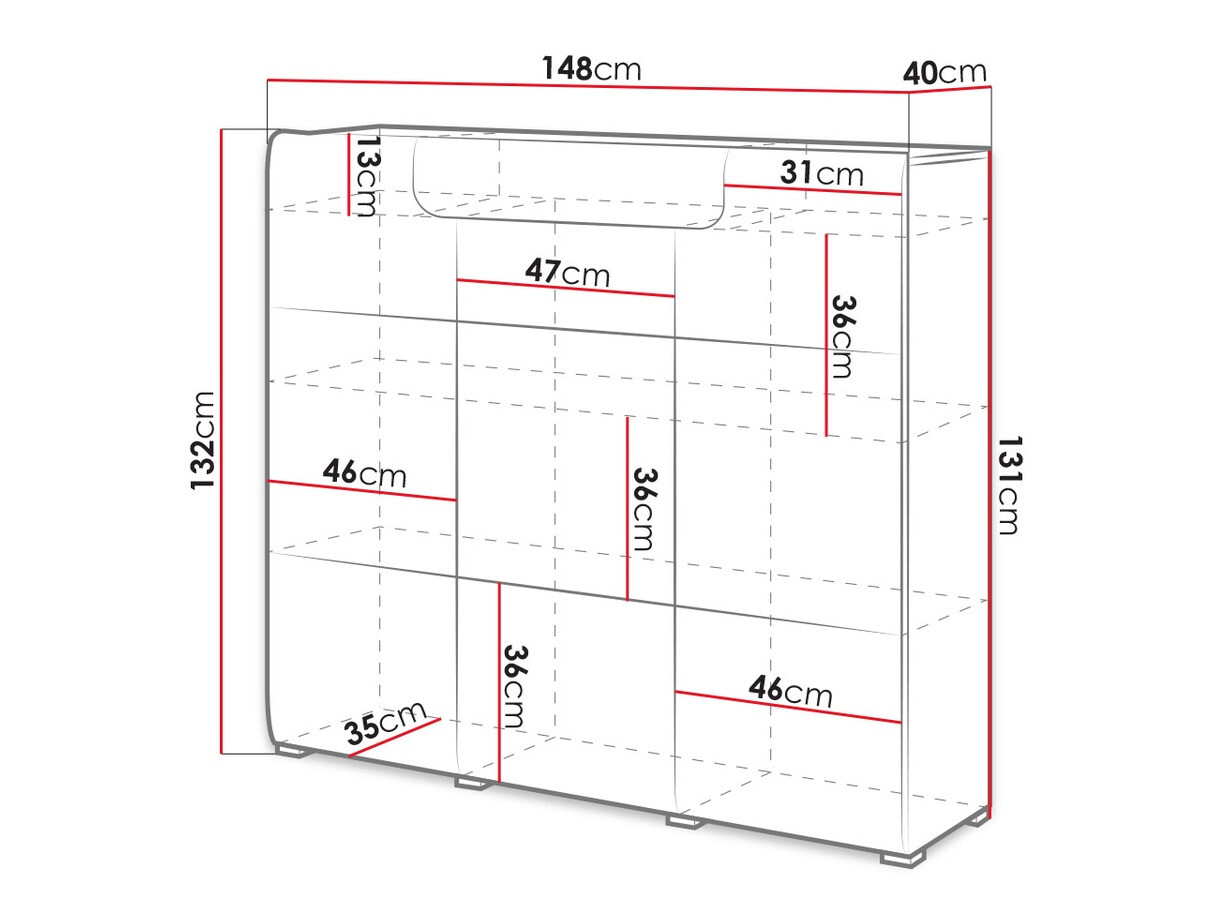 Συρταριέρα Torsone 112 (Άσπρο + Γυαλιστερό λευκό + San remo δρυς)