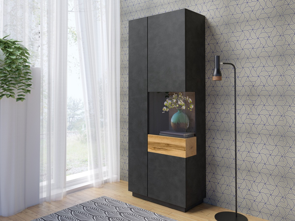 Bookcase Livlore 100 (Matera grey + Wotan Oak)