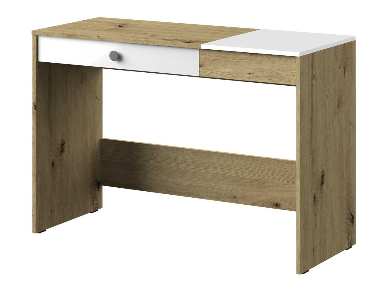 Desk Mirelbu 109 (Artisan oak + Glossy white + Grey)