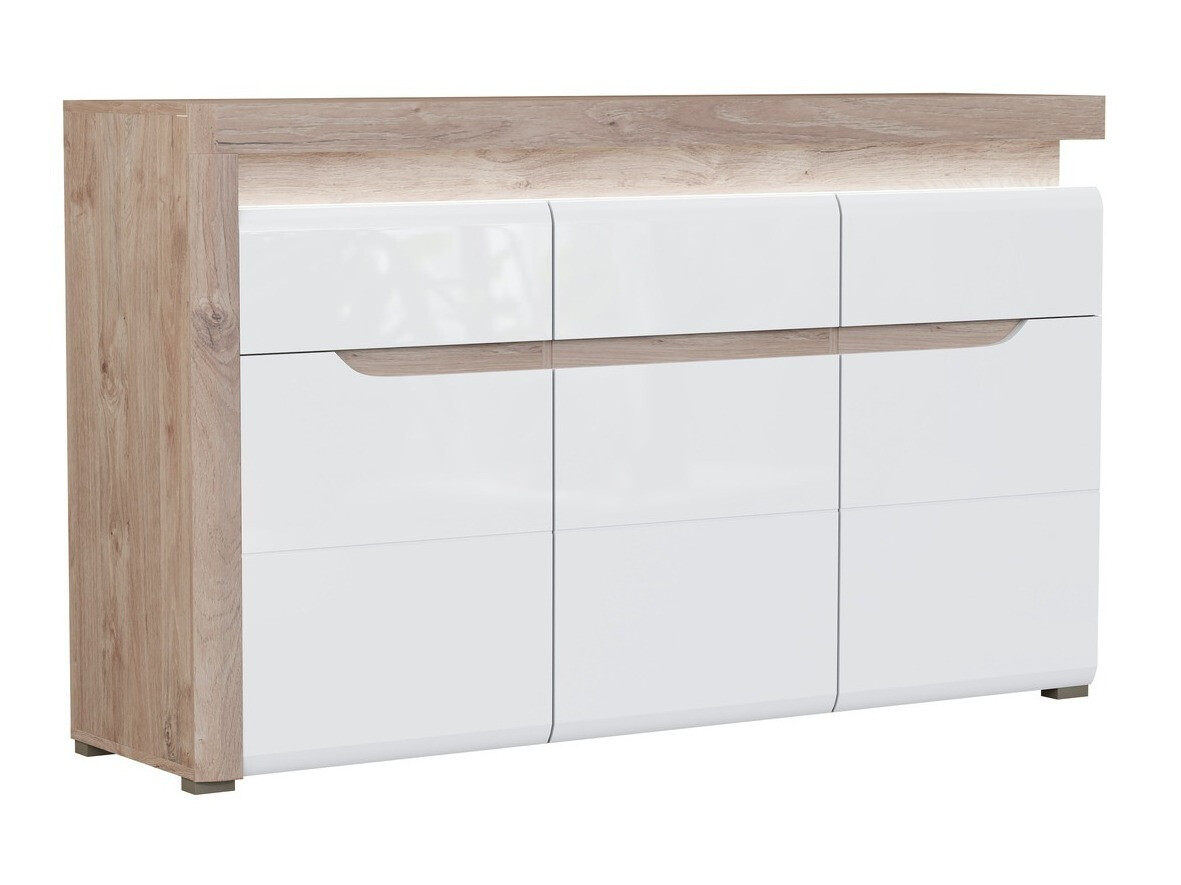 Chest of drawers Revelmi 103 (Oak + Glossy white)