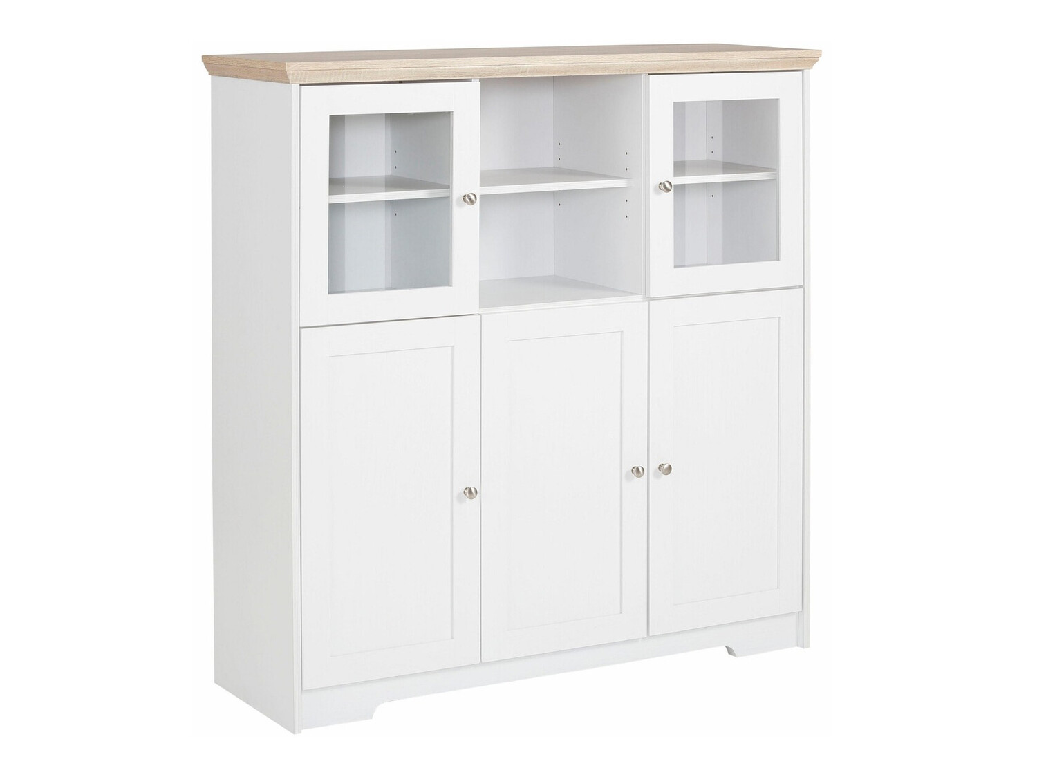 Μπουφέ Odemela 104 (Άσπρο + Ελαφριά δρυς)