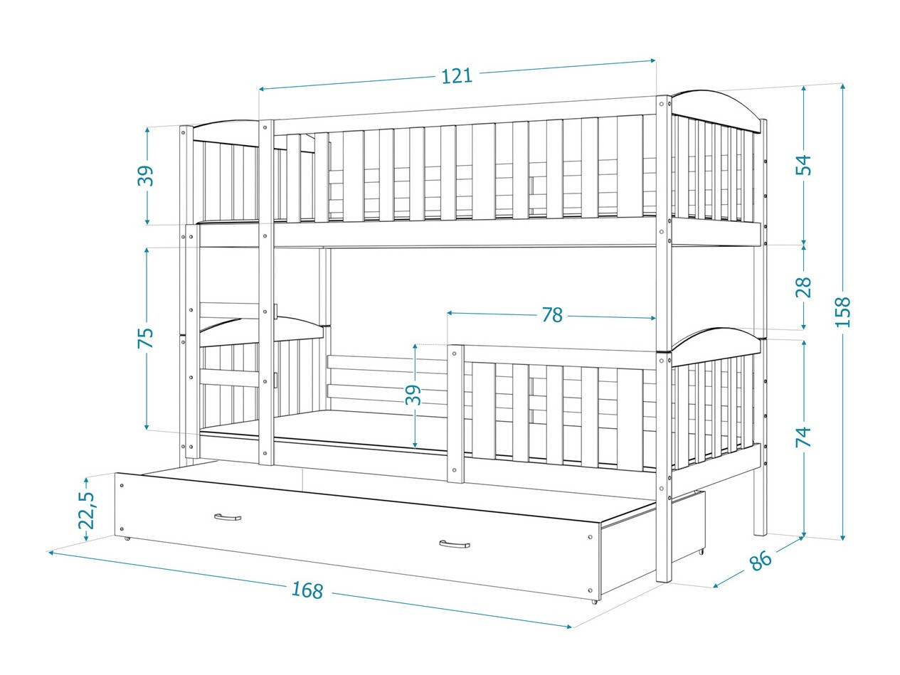 Bunk bed Aurora 104 (White)