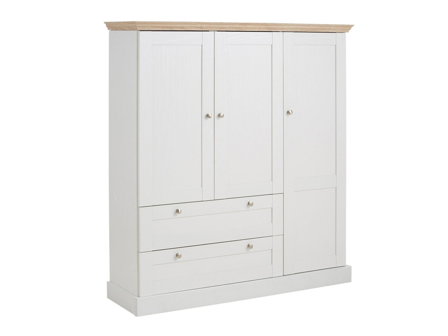 Chest of drawers Lirveri 103 (White + Light oak)