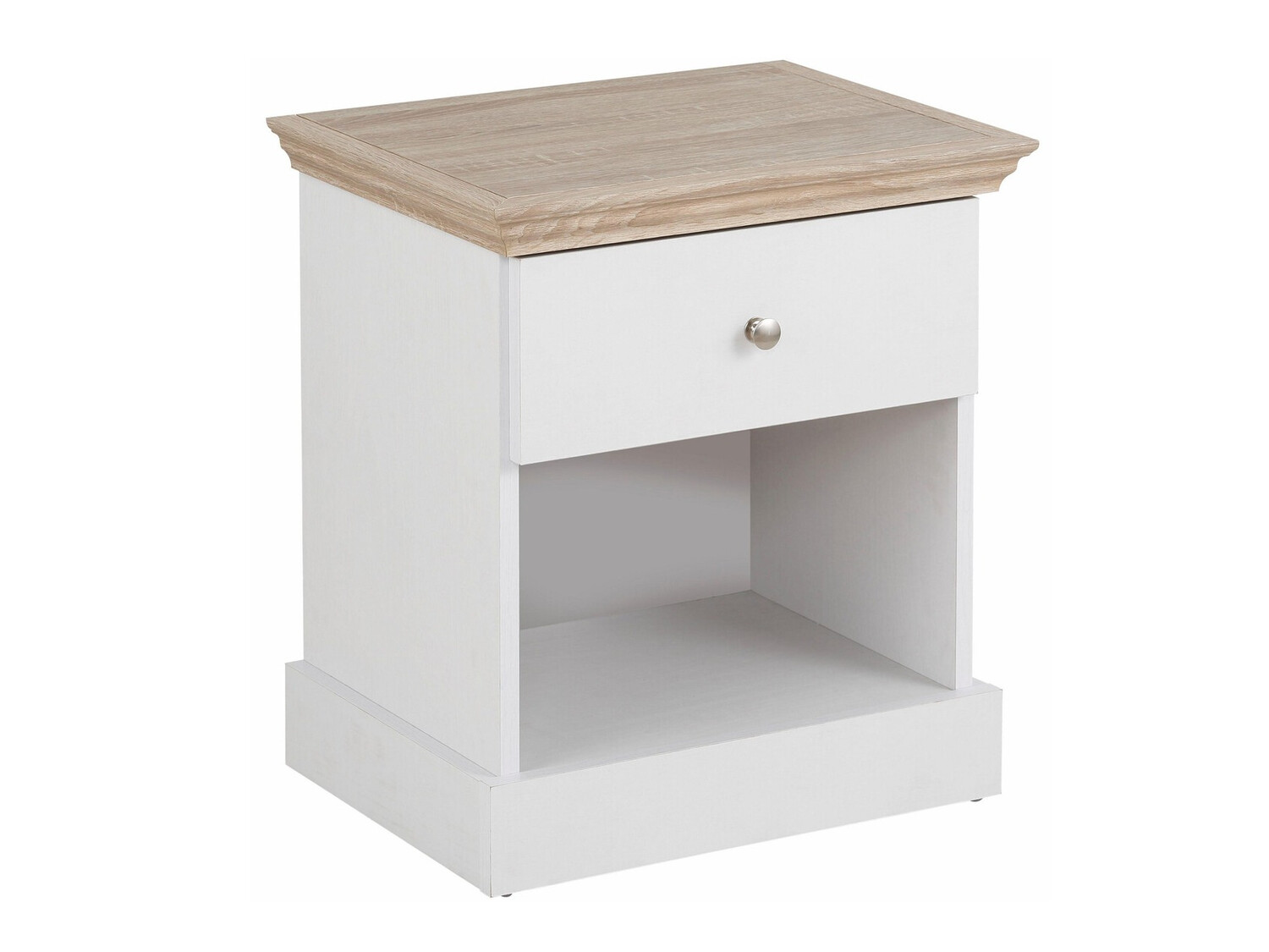 Bedside table Lirveri 111 (White + Light oak)