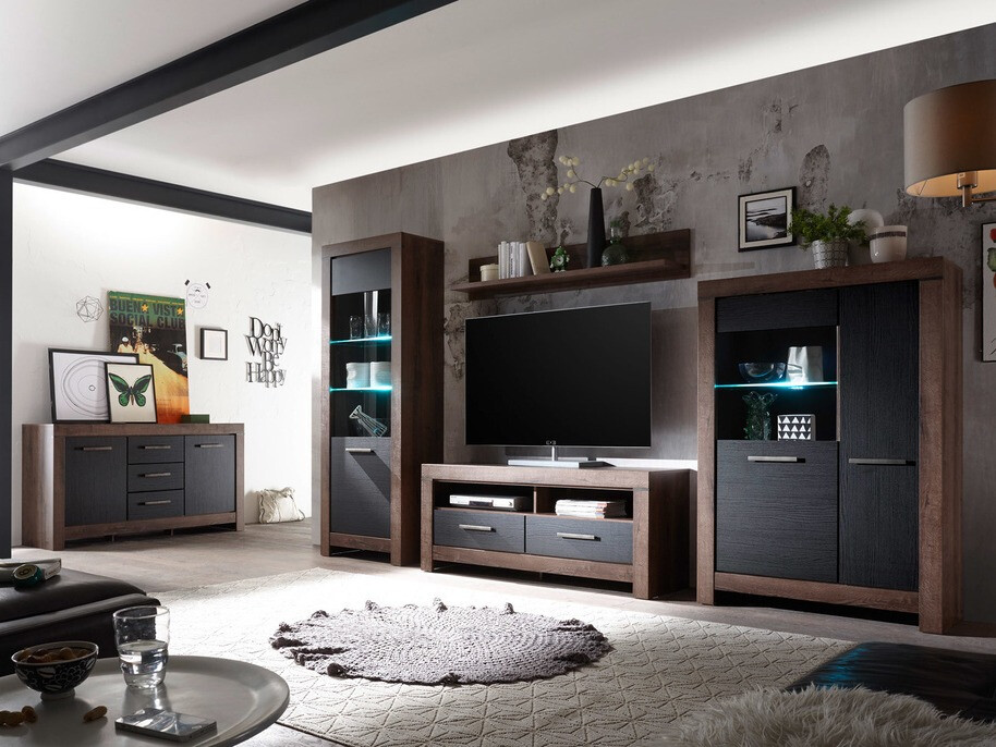Chest of drawers Dunfelu 100 (Monastery oak + Black oak)