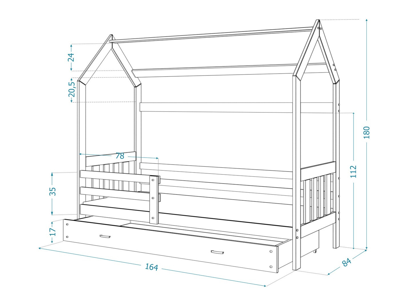 Bed Aurora 122 (White)