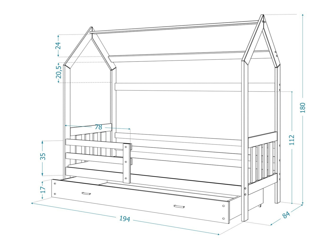 Bed Aurora 123 (Grey)