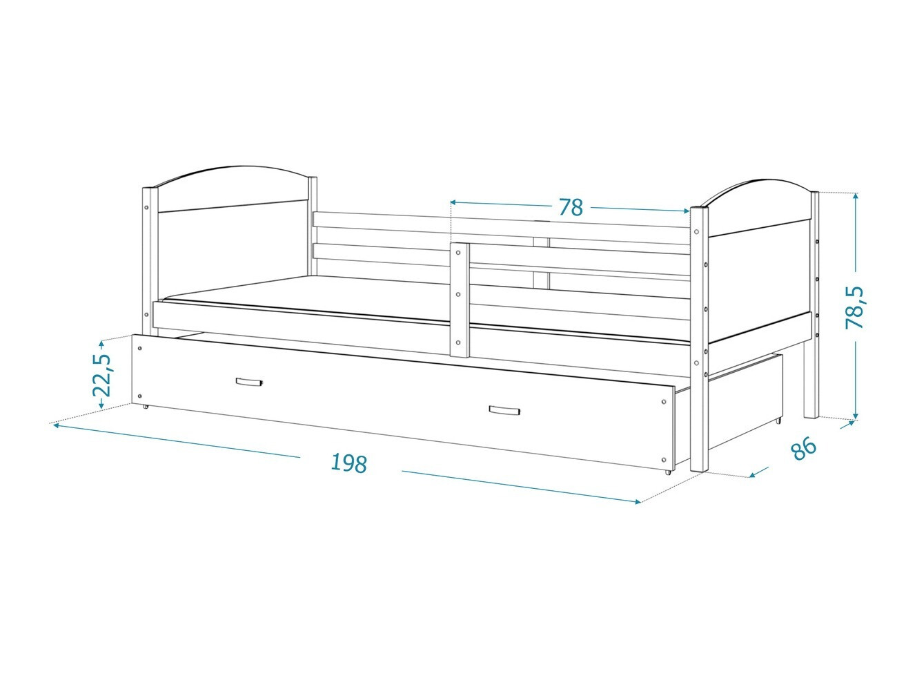 Bed Aurora 128 (White)