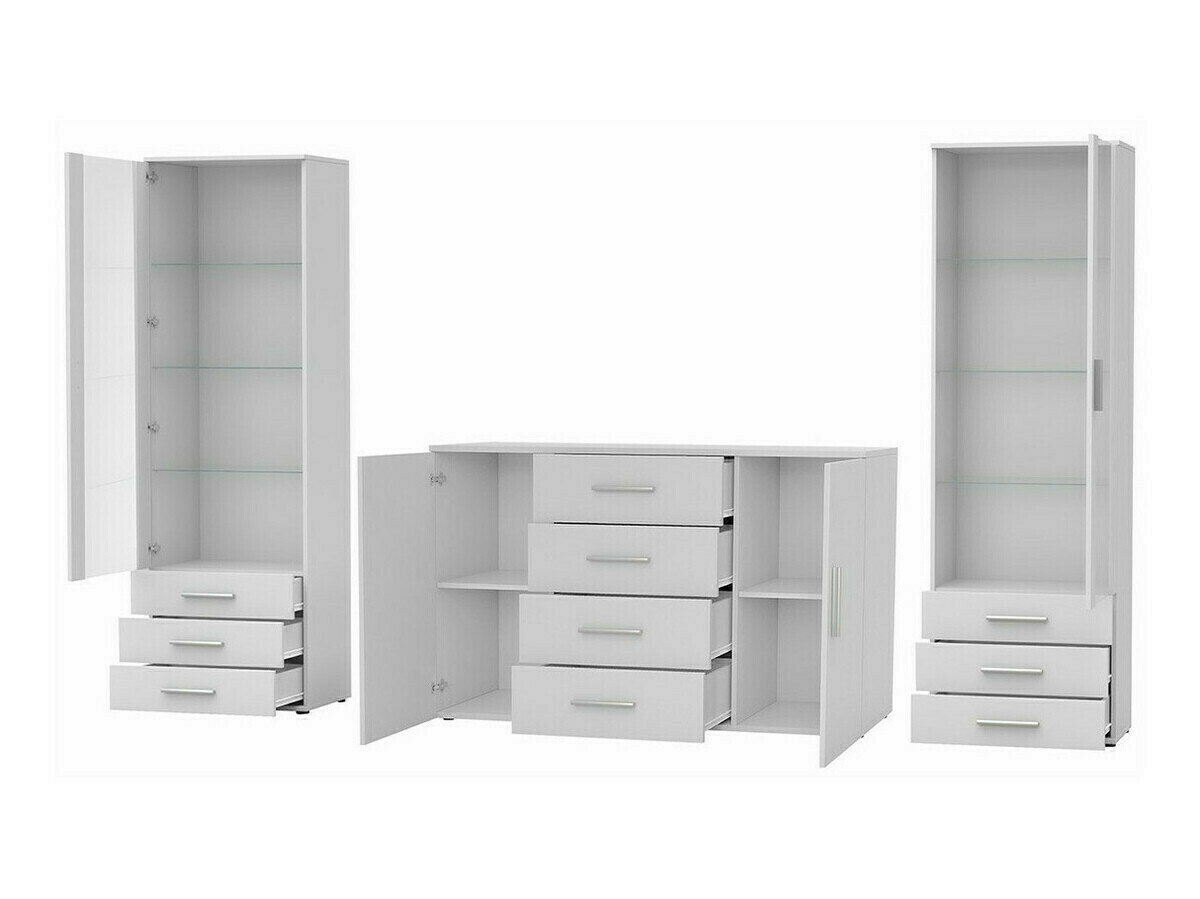 Living room set Tornola 112 (White + Glossy white)
