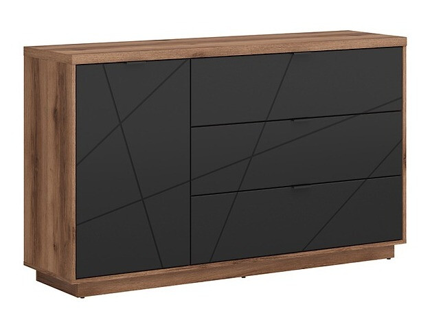 Συρταριέρα Fivale 100 (Σκούρα βελανιδιά delano + Μαύρο ματ)