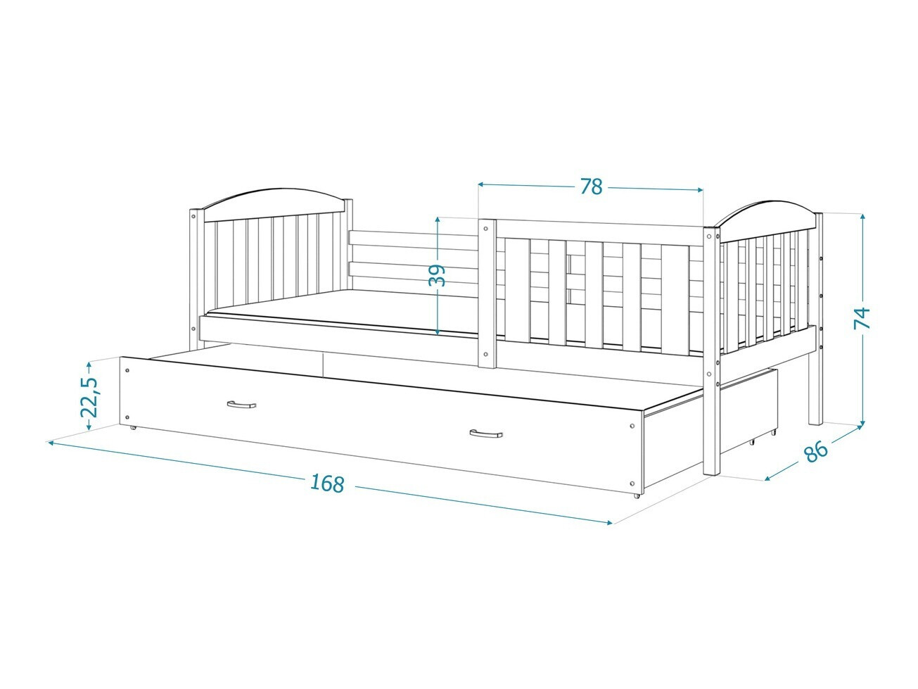 Bed Aurora 126 (White)
