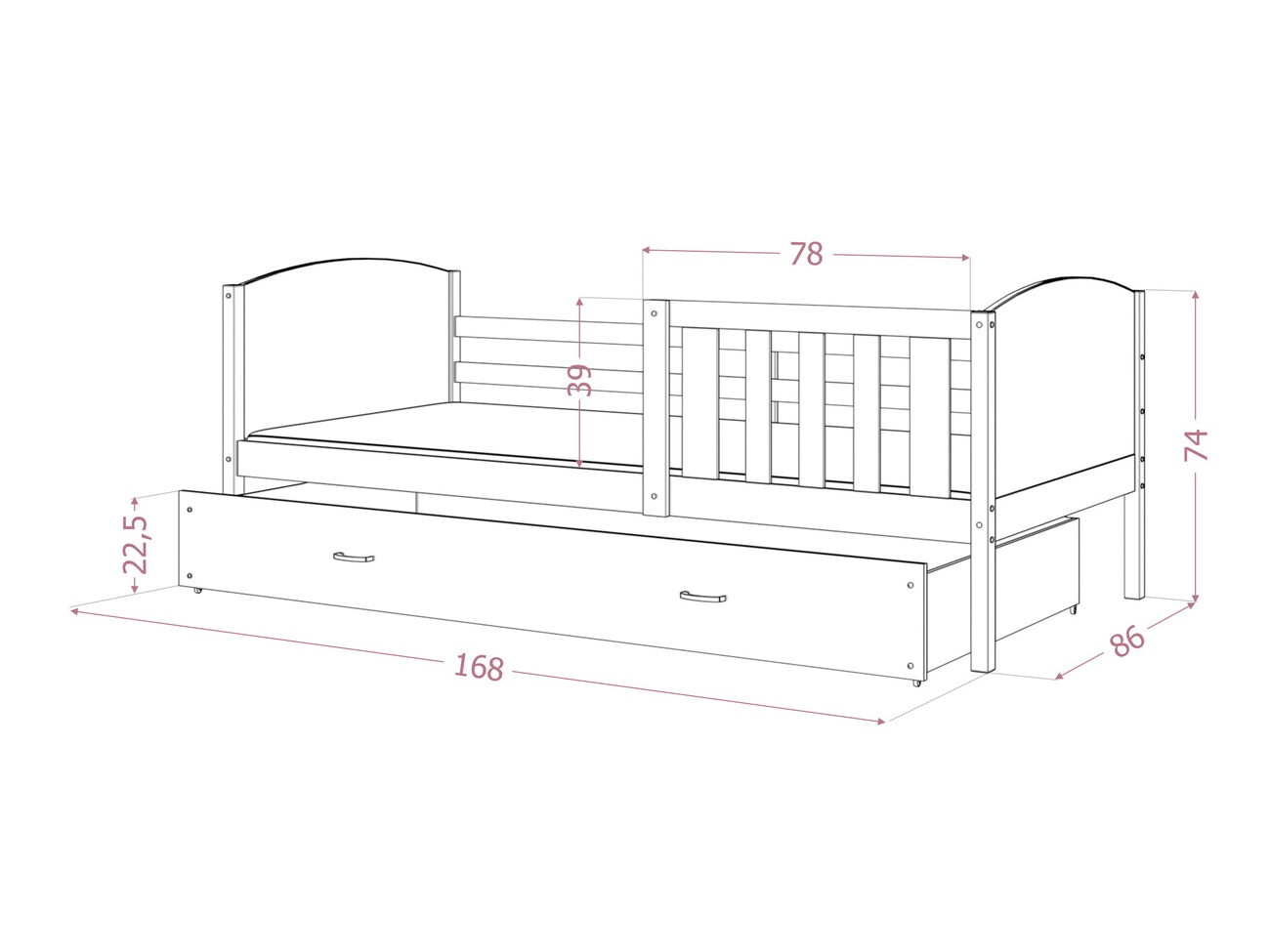Bed Aurora 131 (Grey)