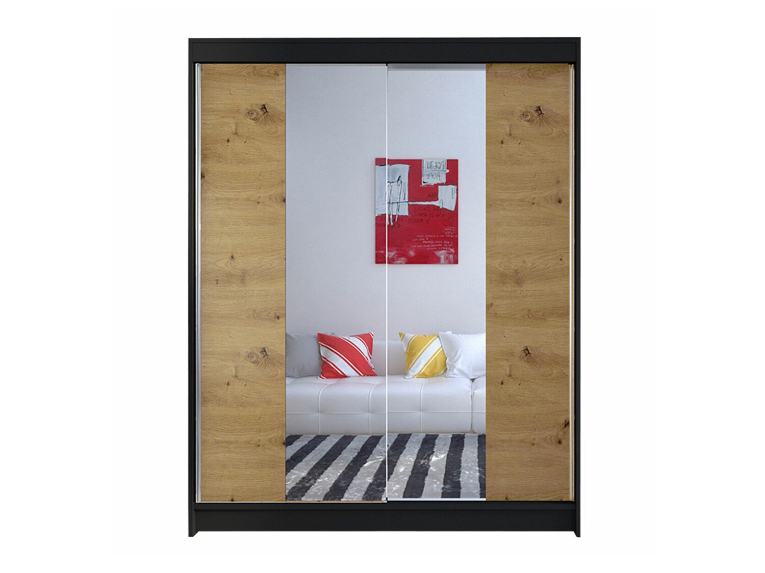 Ντουλάπα Closico Vastor II (Μαύρο + Artisan βελανιδιά)