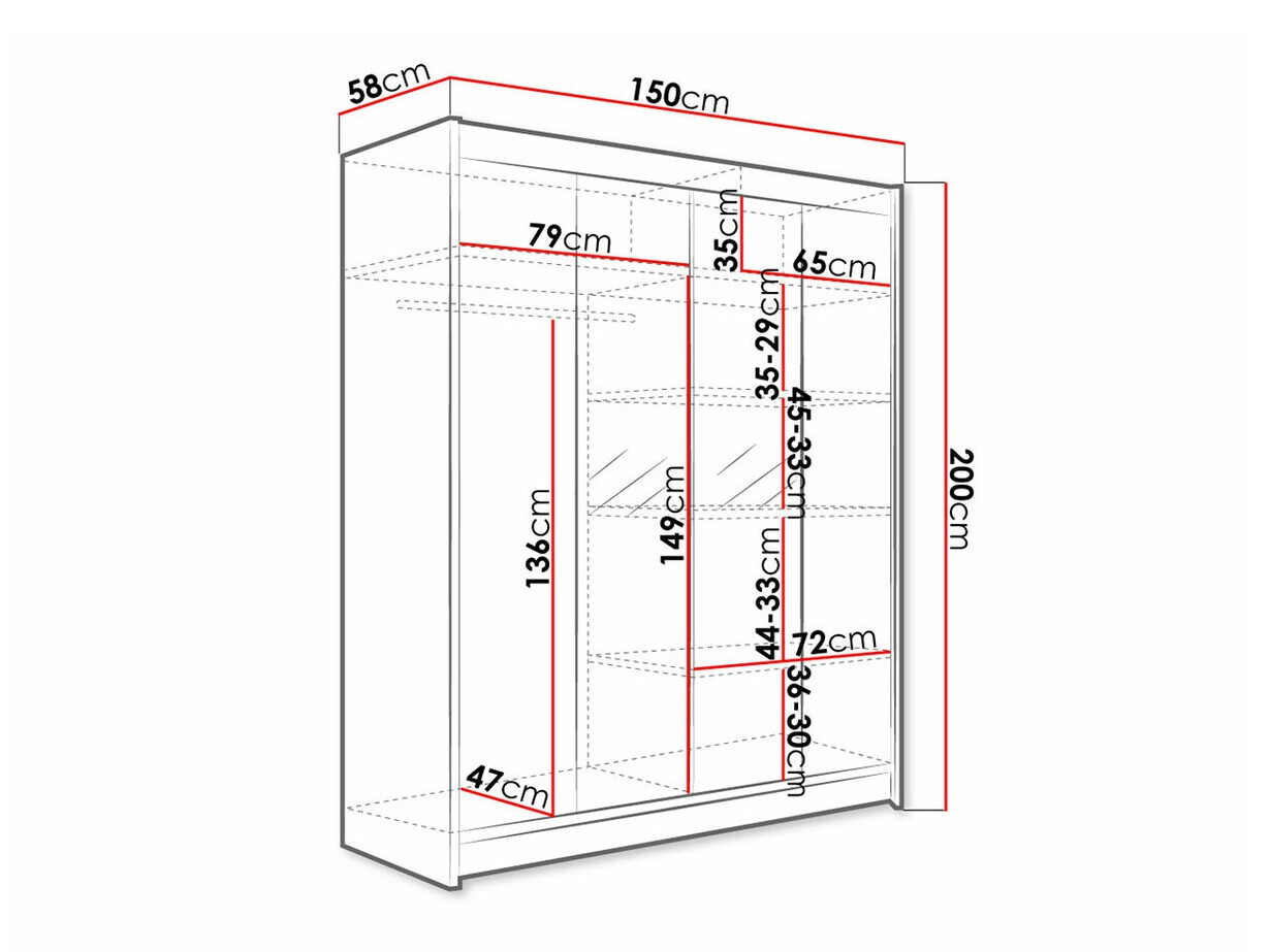 Ντουλάπα Closico Vastor II (Μαύρο + Artisan βελανιδιά)