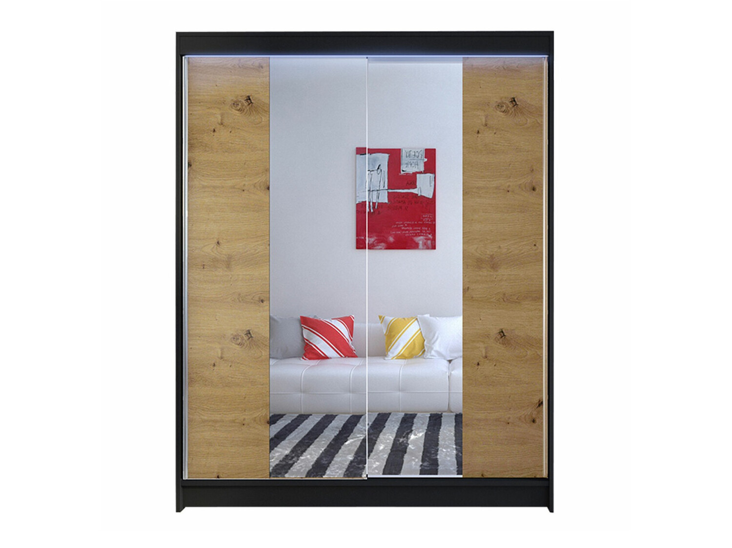 Ντουλάπα Closico Vastor II (Μαύρο + Artisan βελανιδιά)