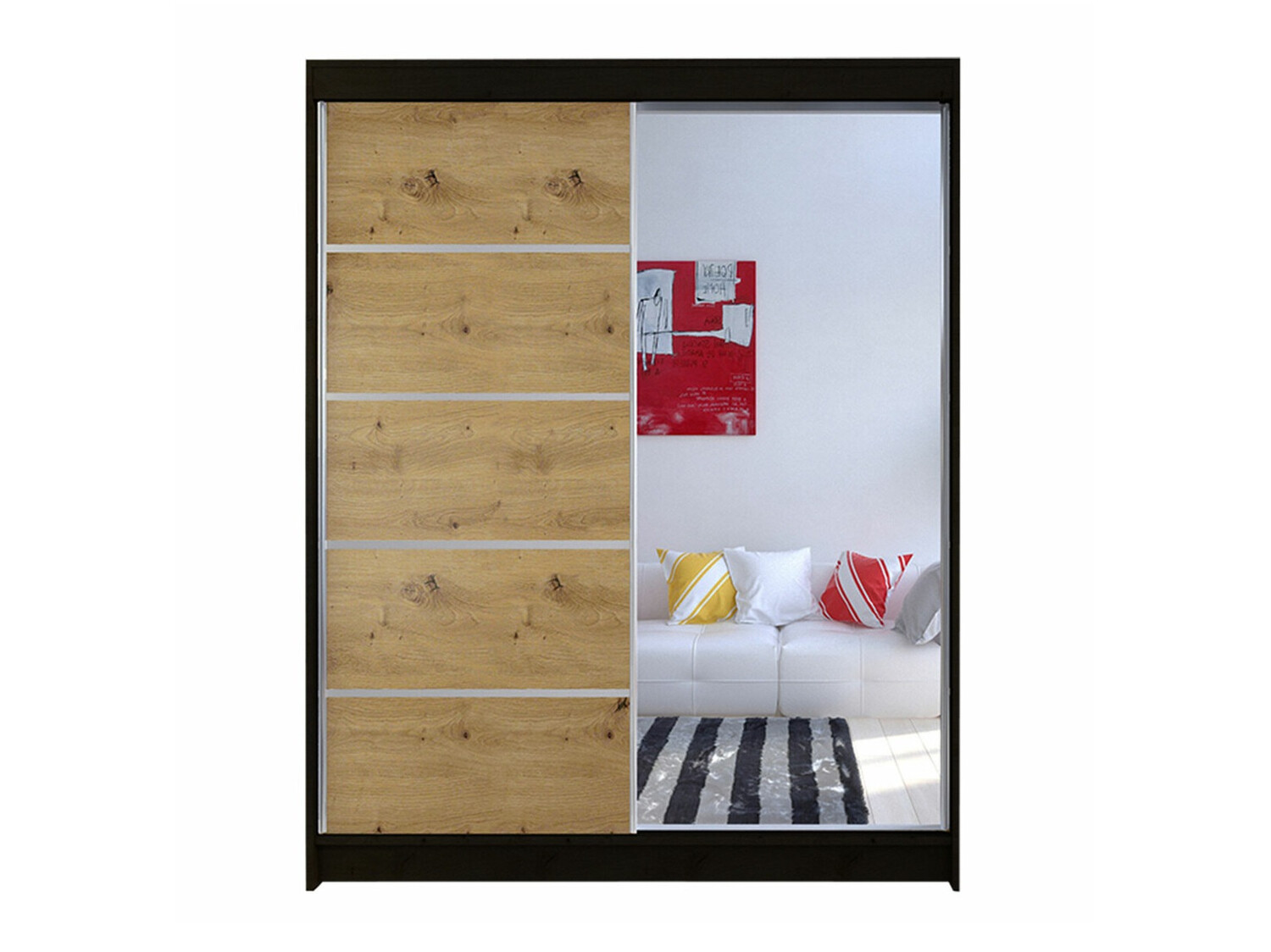 Ντουλάπα Closico Vastor III (Μαύρο + Artisan βελανιδιά)