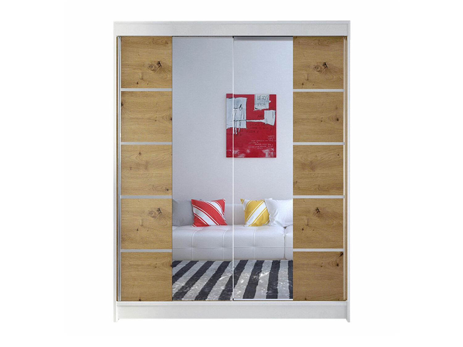 Ντουλάπα Closico Vastor V (Άσπρο + Artisan βελανιδιά)