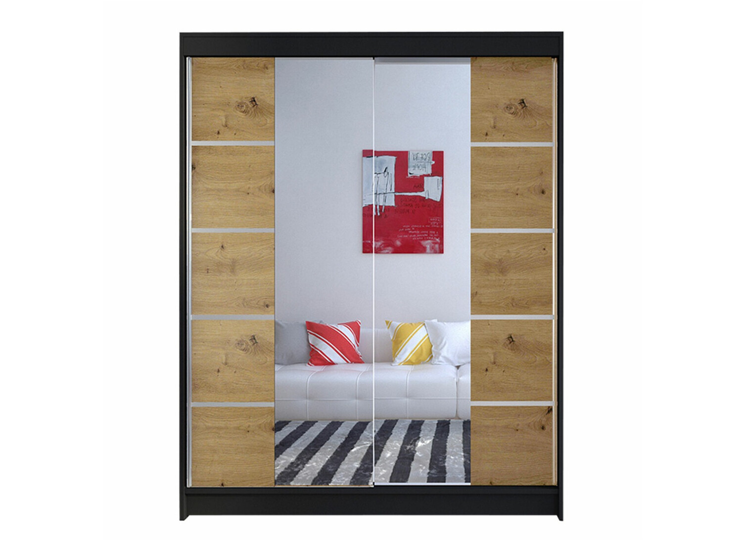 Ντουλάπα Closico Vastor V (Μαύρο + Artisan βελανιδιά)