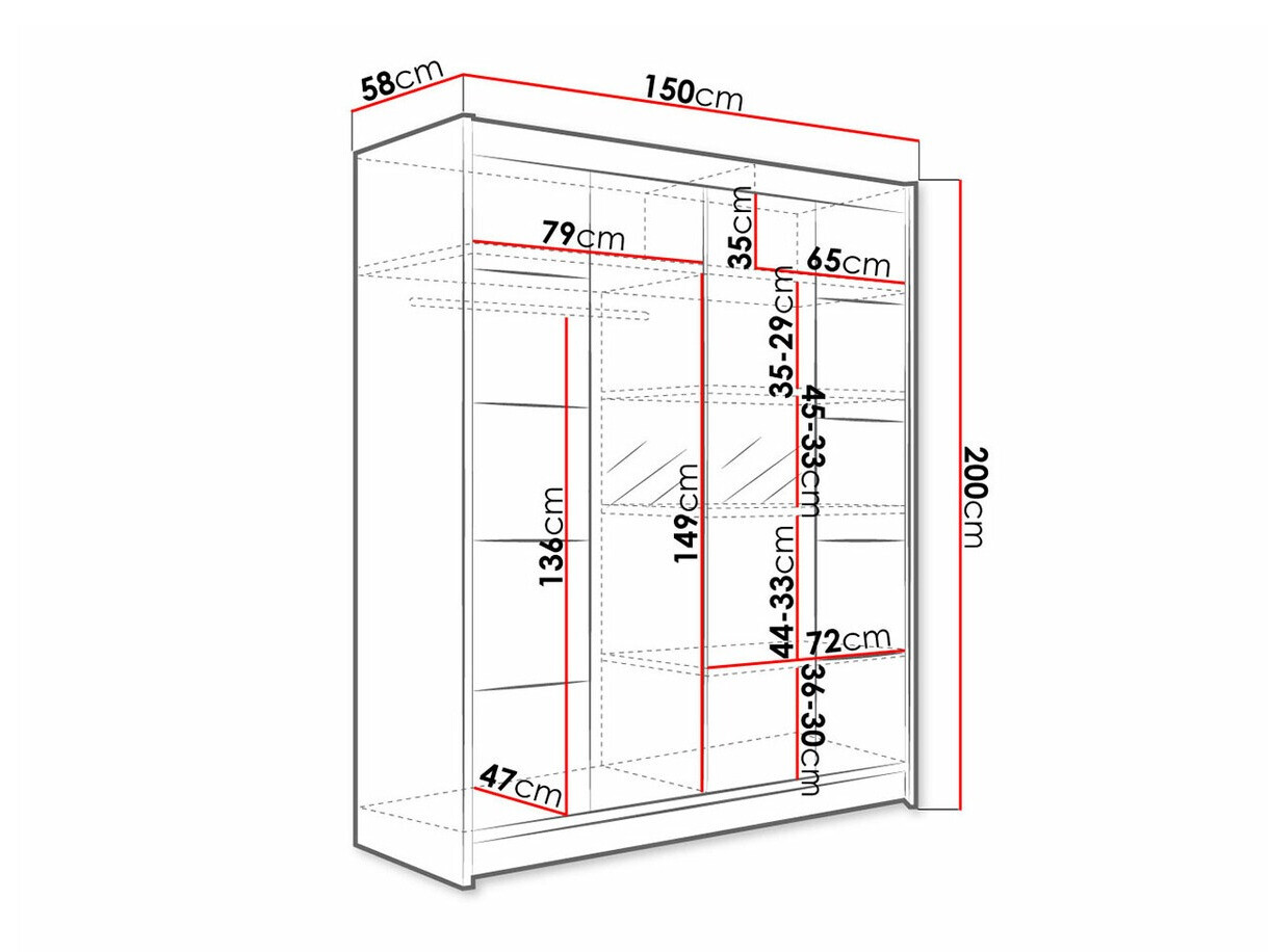 Ντουλάπα Closico Vastor V (Μαύρο + Artisan βελανιδιά)