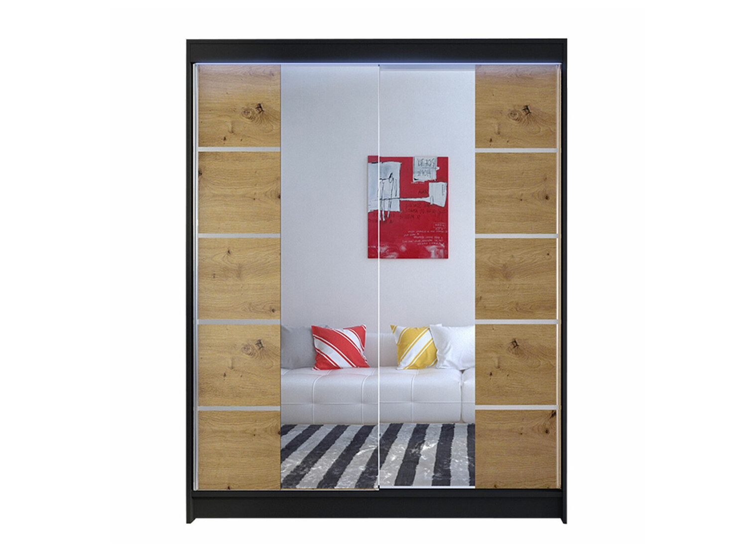 Ντουλάπα Closico Vastor V (Μαύρο + Artisan βελανιδιά)