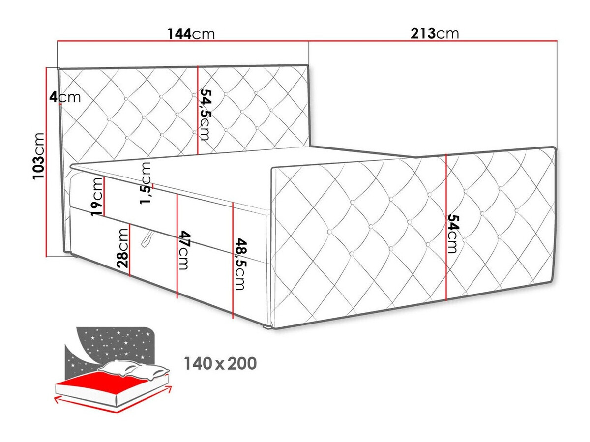 Κρεβάτι continental Carmen (Amor Velvet 4303)