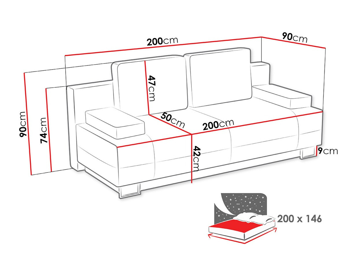 Sofa bed Columbus 143