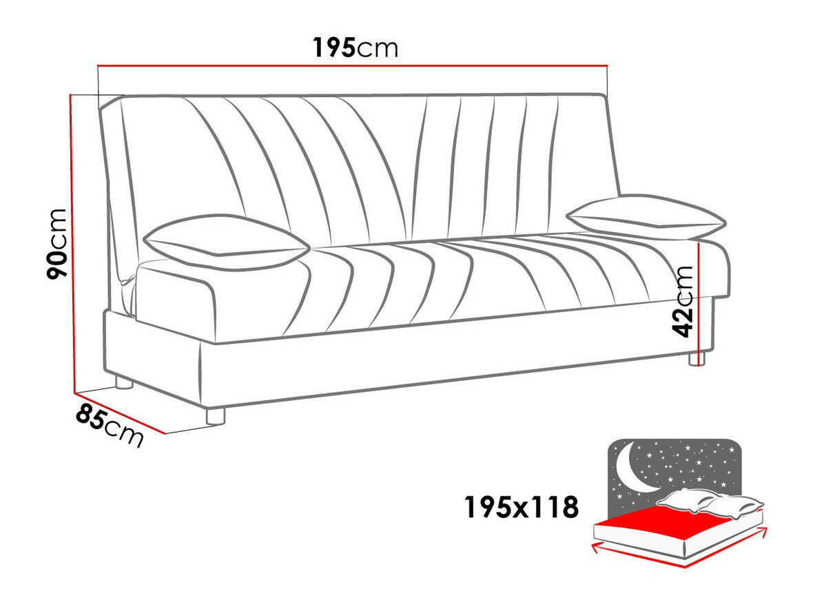 Sofa bed Columbus 148
